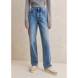 ME+EM Straight Full-Length Jean Medium Wash Italian Cotton 30